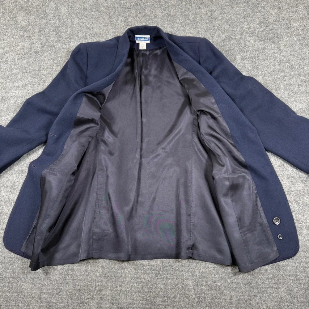 Pendleton Size 16 Navy Blue Tall 100% Virgin Wool Blazer Jacket Two Button Men's